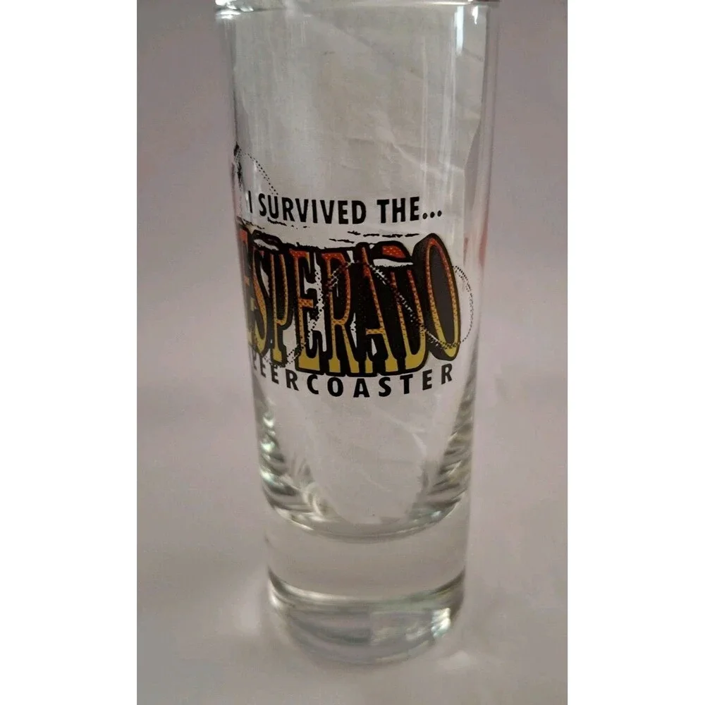 Rare Vtg Desperado Rollercoaster, Souvenir Shot Glass, Buffalo Bill's Primm NV